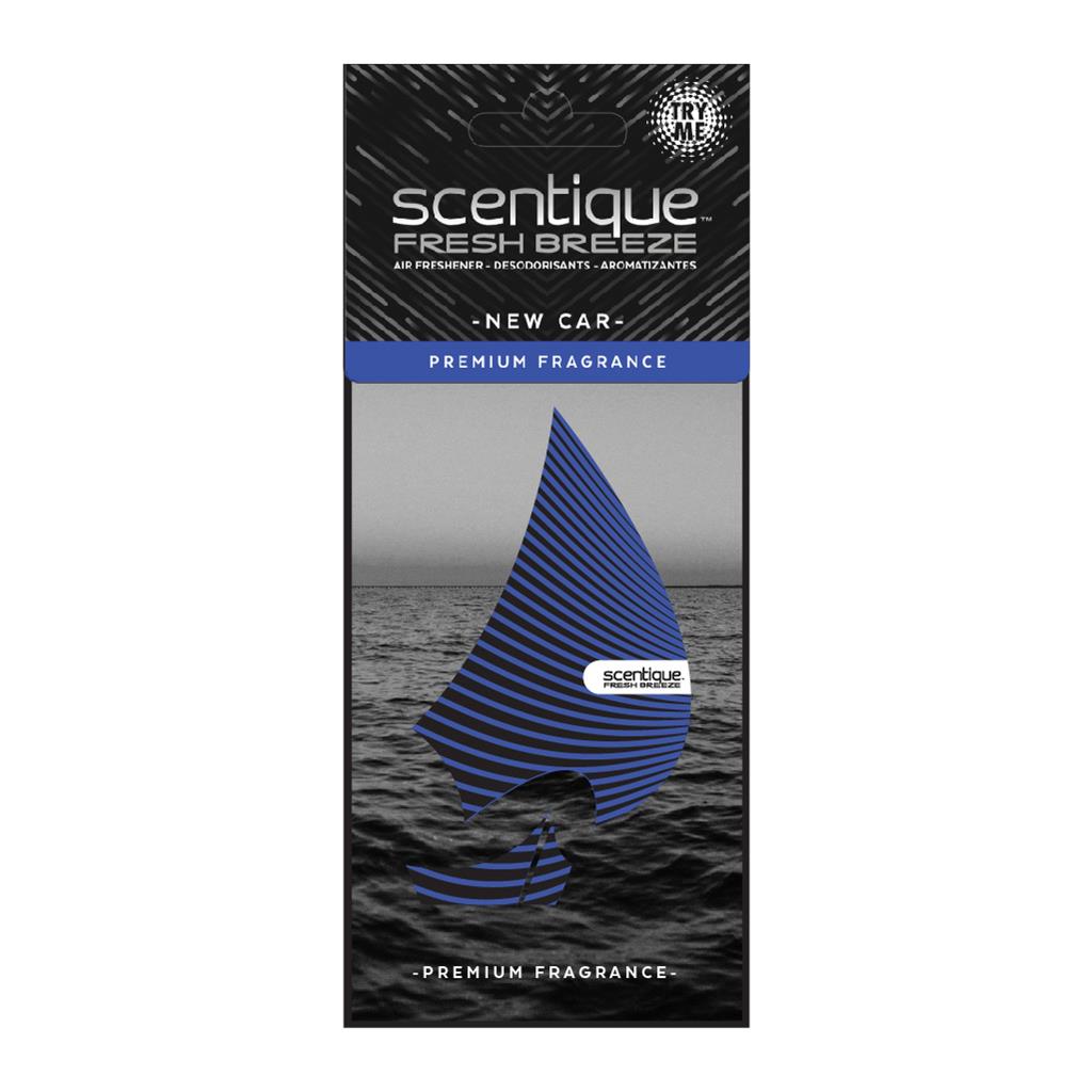 Scentique Fresh Breeze Paper Air Freshener 1 Pack - New Car CASE PACK 24
