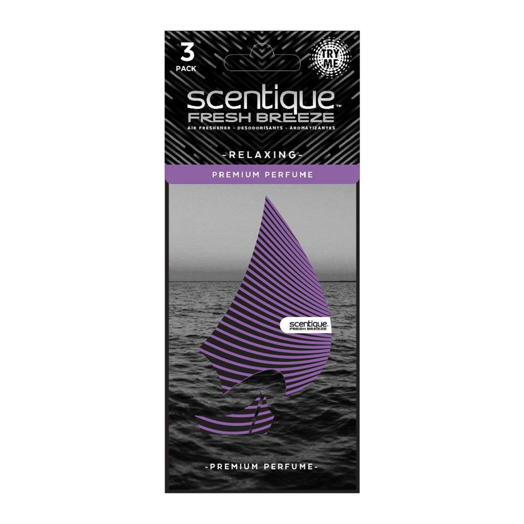 Scentique Fresh Breeze Life Paper Air Freshener 3 Pack - Relaxing CASE PACK 8