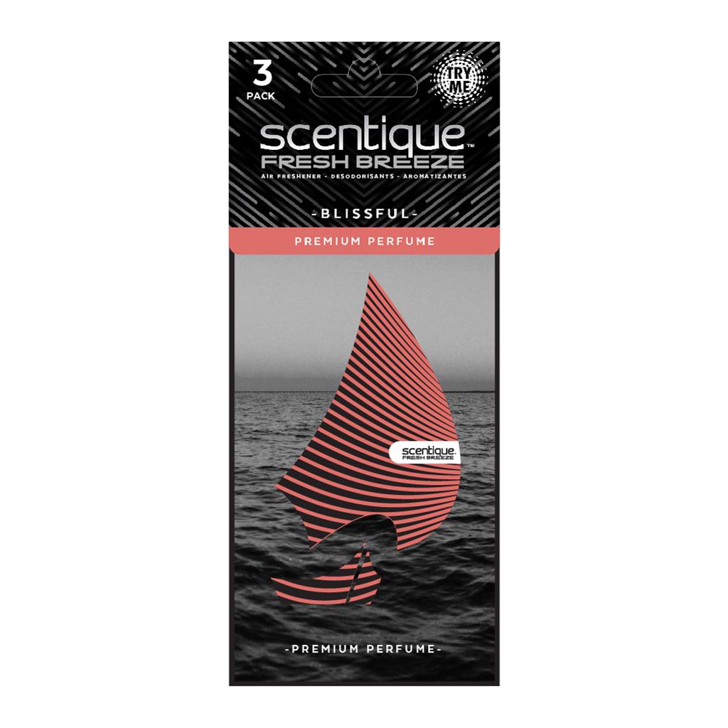 Scentique Fresh Breeze Life Paper Air Freshener 3 Pack - Blissful CASE PACK 8