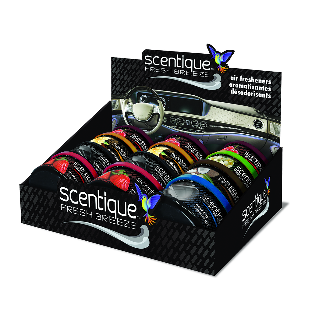 Scentique Natural Gel Can Air Freshener Display - 12 Piece
