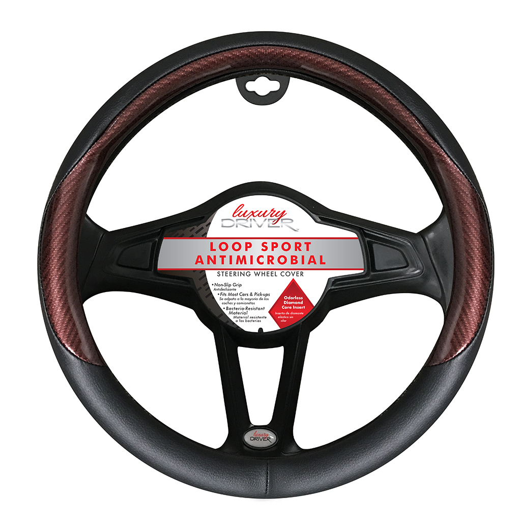 Luxury Driver Loop Sport Antimicrobial Steering Wheel Cover- Brown