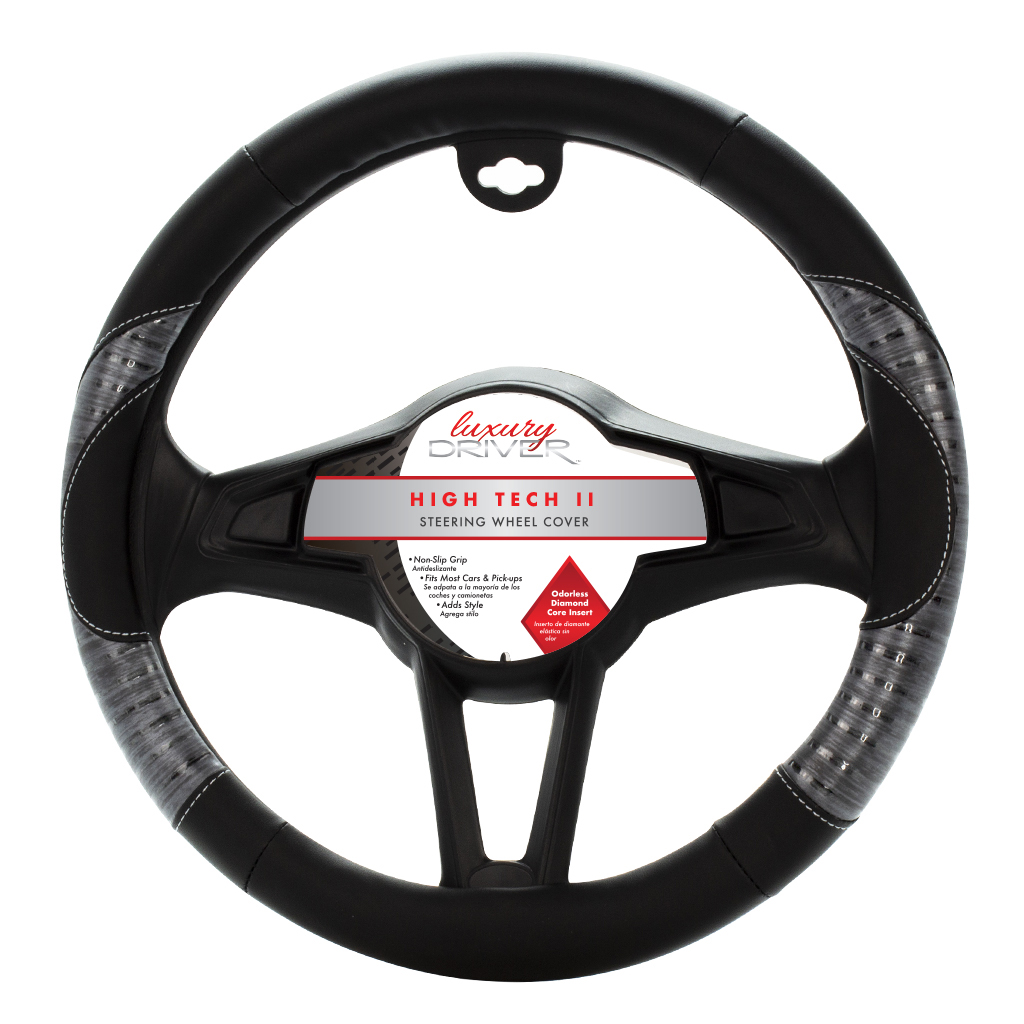 Luxury Driver Steering Wheel Cover - High Tech 11 Grey
