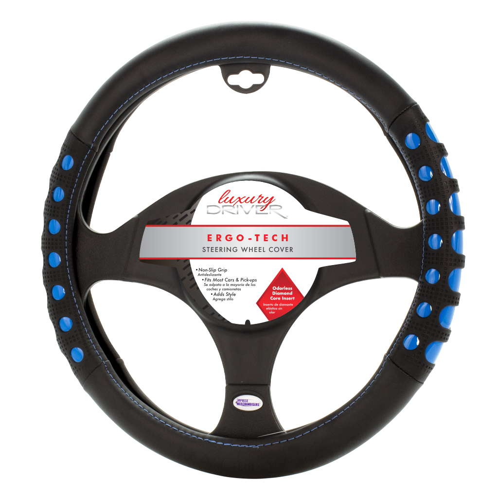 Luxury Driver Steering Wheel Cover - Ergo Tech Blue