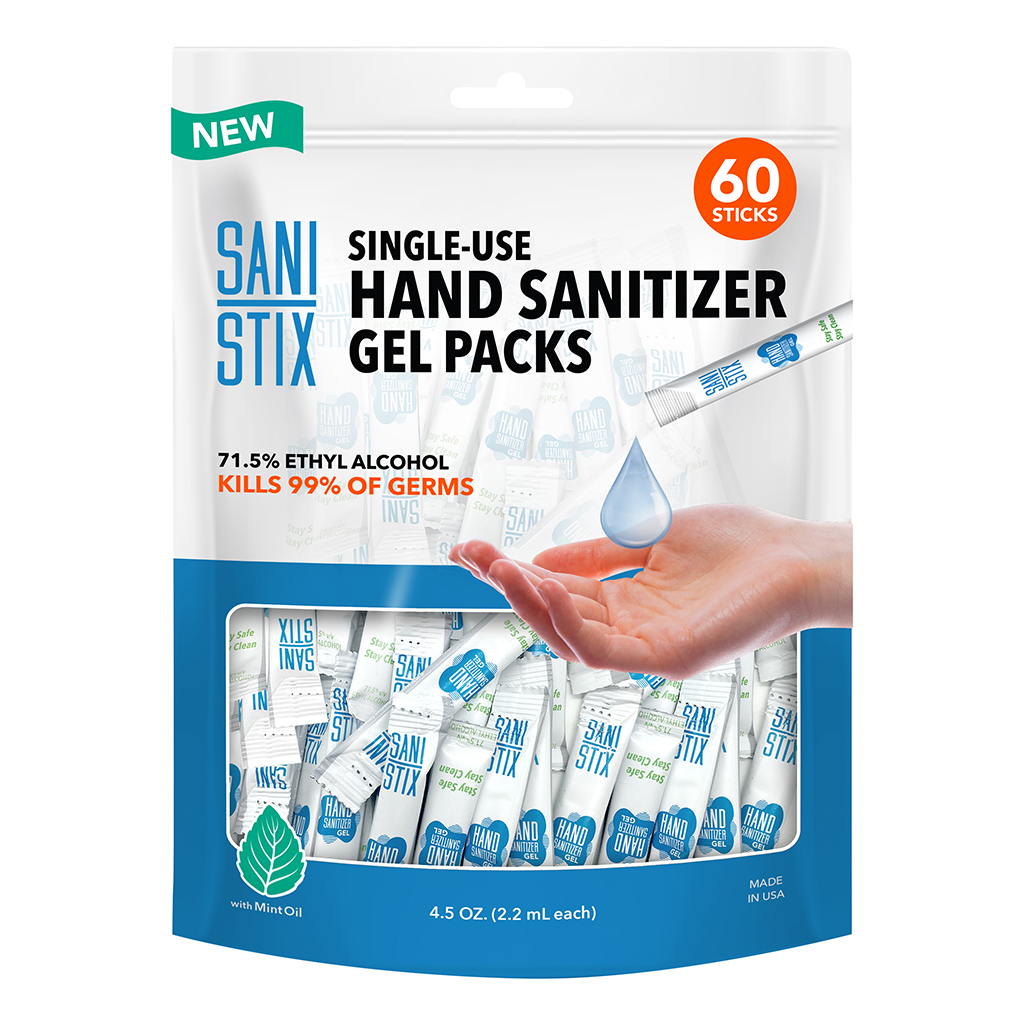 60 Piece Sani Stix Hand Sanitizer Bag CASE PACK 12