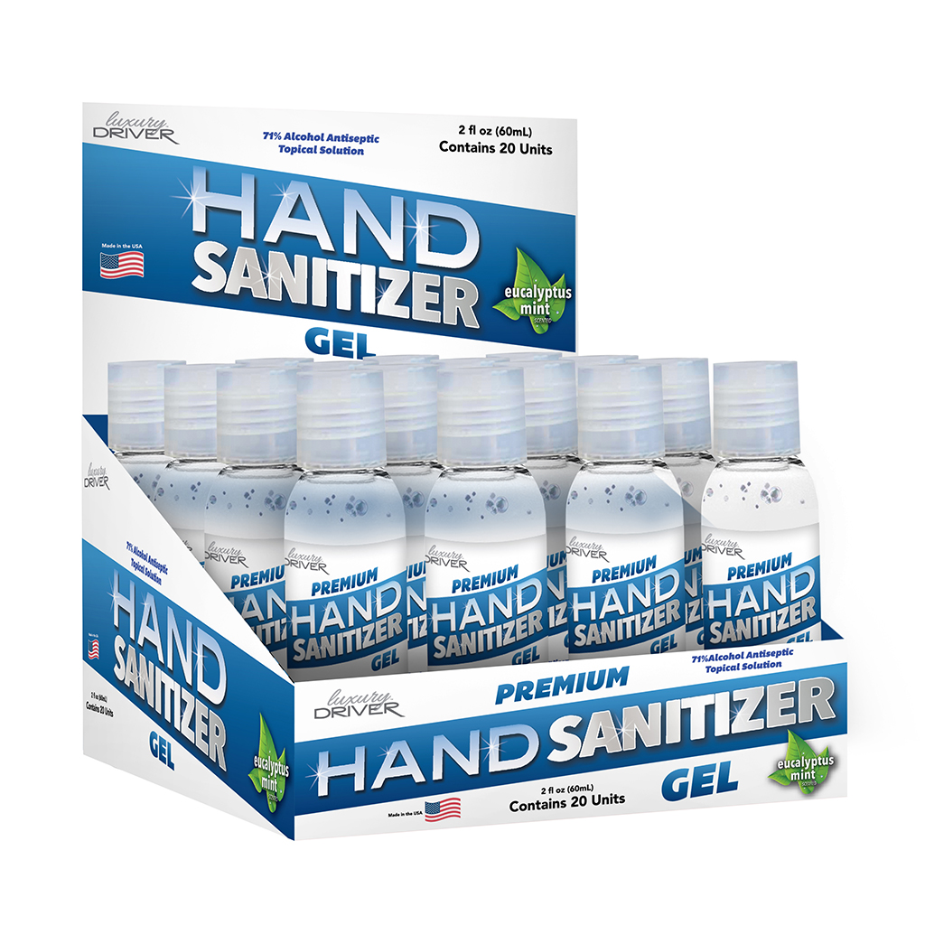 Hand Sanitizer 2 Ounce Gel - 20 Piece Display