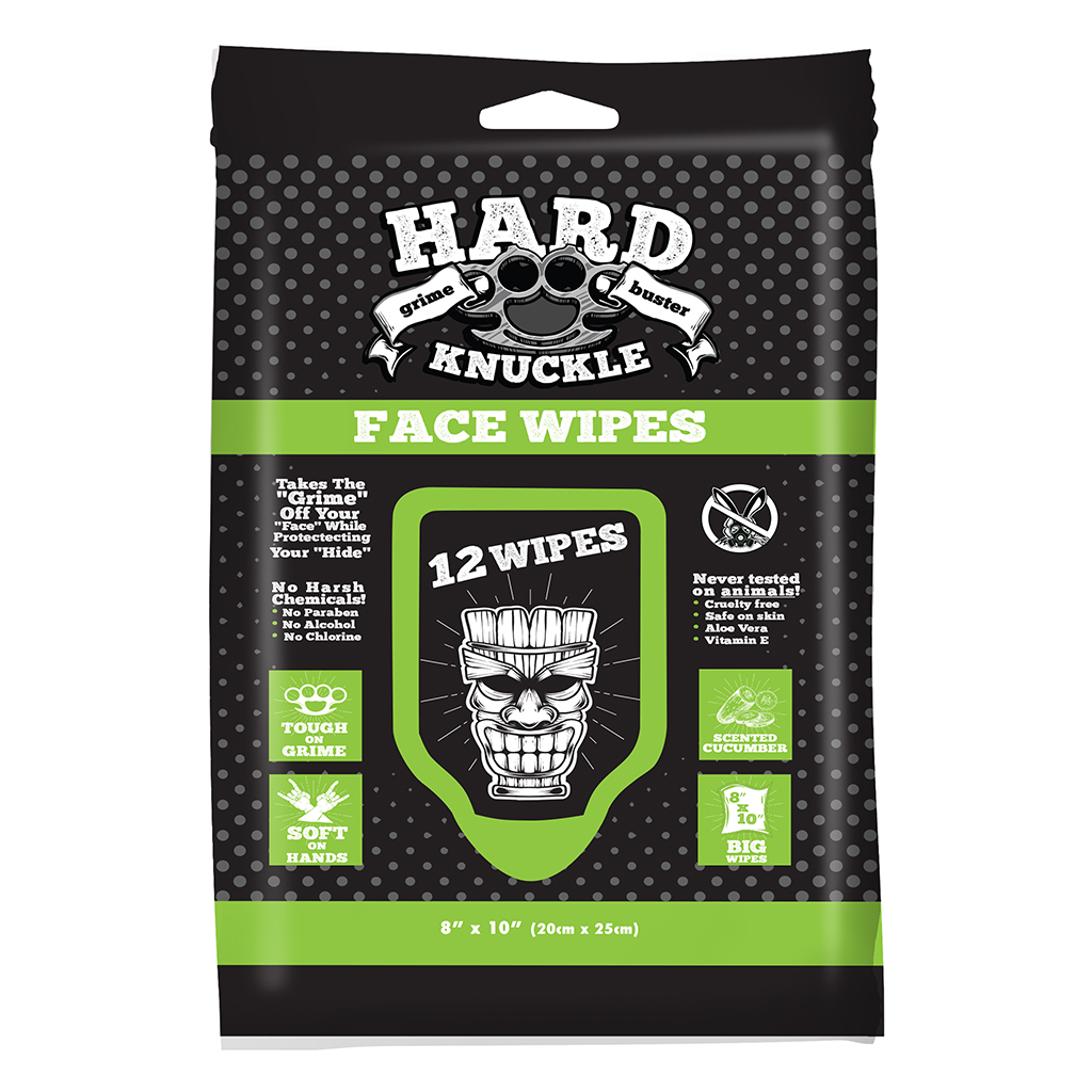 Hard Knuckle Cucumber Face Wipe - 12 Count