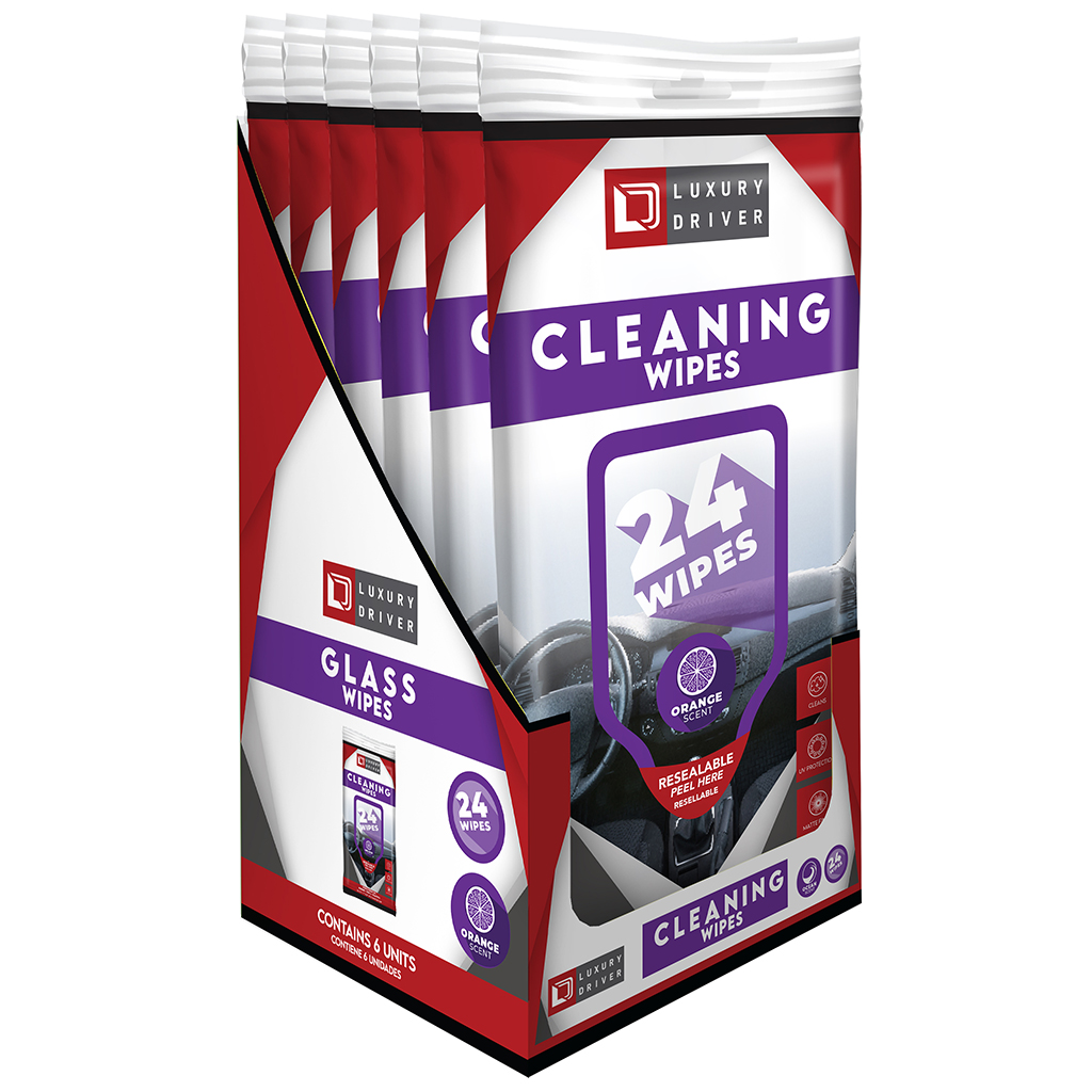 Luxury Driver Interior Cleaner Wipes 24 Count - Citrus CASE PACK 6