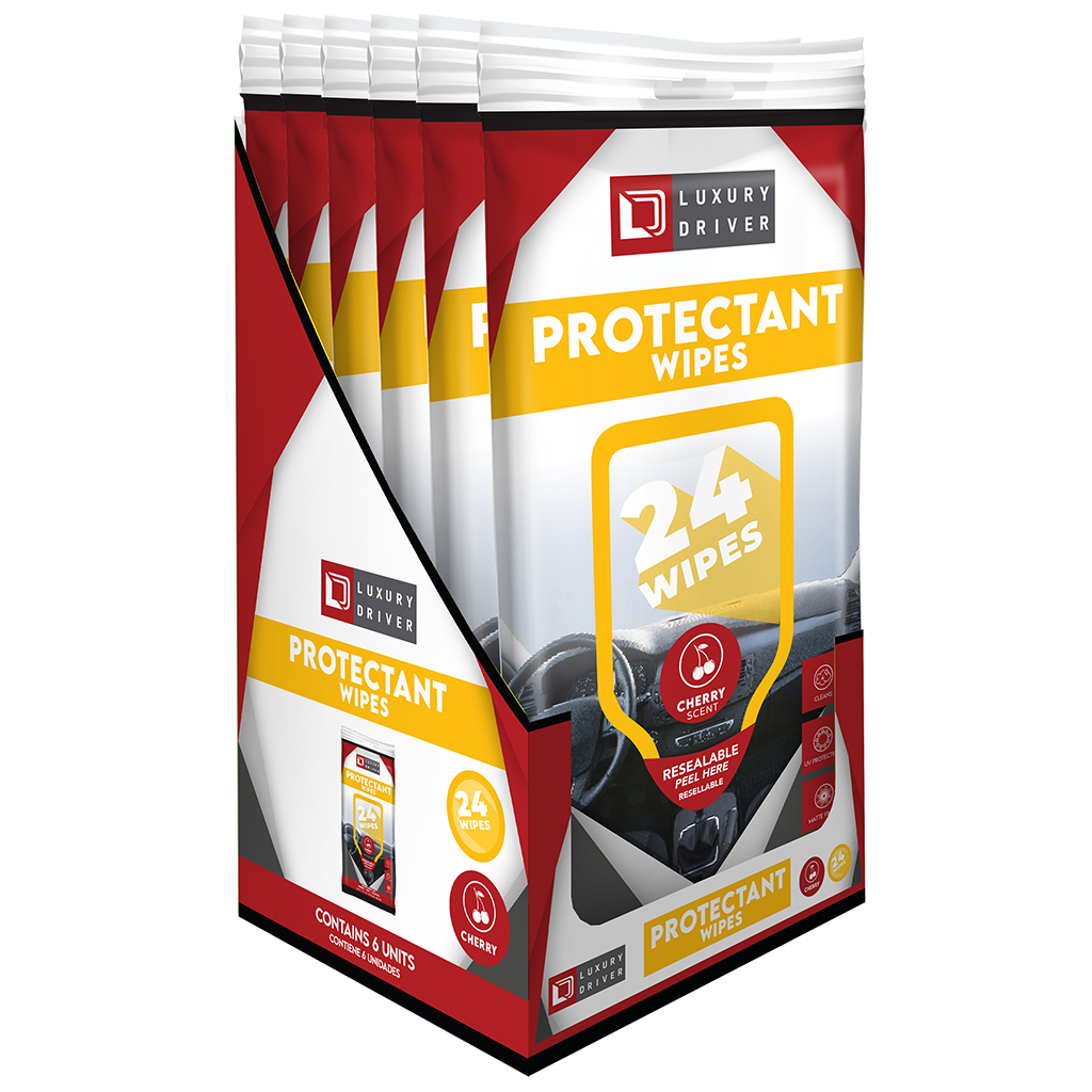 Luxury Driver Protectant Wipes 24 Count - Cherry CASE PACK 6