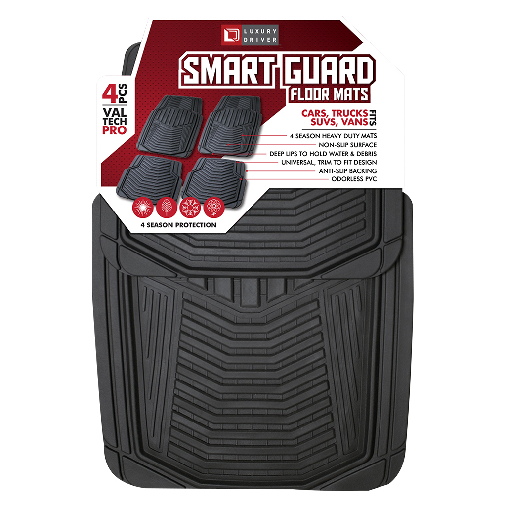 Smart Guard 4 Piece Floor Mats- Black