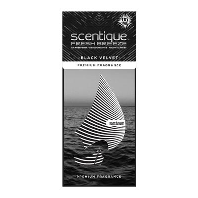 Scentique Fresh Breeze Paper Air Freshener 1 Pack - Black Velvet CASE PACK 24