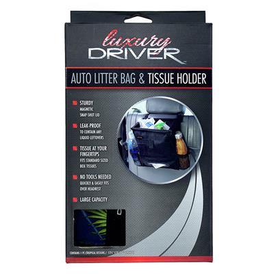 Luxury Driver Auto Litter Bag and Tissue Holder - Tropical