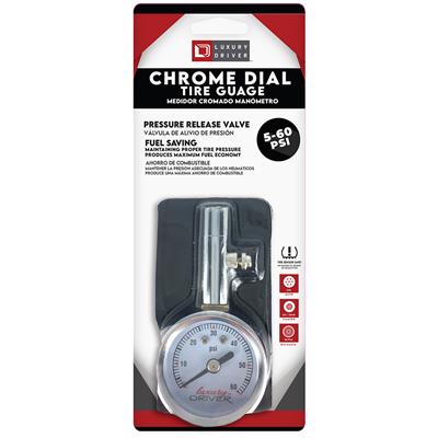Luxury Driver Deluxe Dial Tire Gauge - 5-60 PSI CASE PACK 6