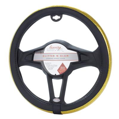 Luxury Driver Gold Glitter N Glam Steering Wheel Cover