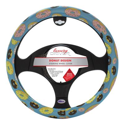 Luxury Driver Steering Wheel Cover - Donuts Blue