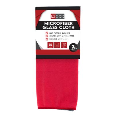 Luxury Driver Microfiber Glass Cloth-2 Pack--16X12 CASE PACK 48