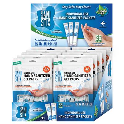 Sani Stix 36 Pack Hand Sanitizer - 10 Bag Display