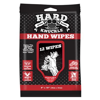 Hard Knuckle Citrus Hand Wipe - 12 Count