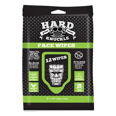 Hard Knuckle Cucumber Face Wipe - 12 Count