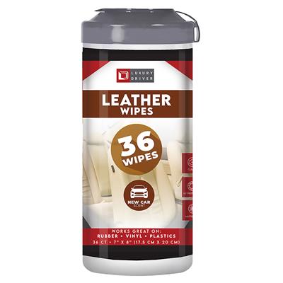 Luxury Drive Leather Wipes 36 Ct Canister CASE PACK 6