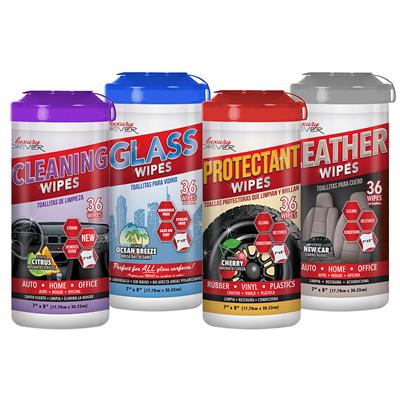 Luxury Driver 36 Ct Canister Combo (Glass/Leather/Protectant/Cleaner) CASE PACK 6