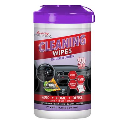 Luxury Driver Interior Cleaner Wipes 90 Ct Canister CASE PACK 6