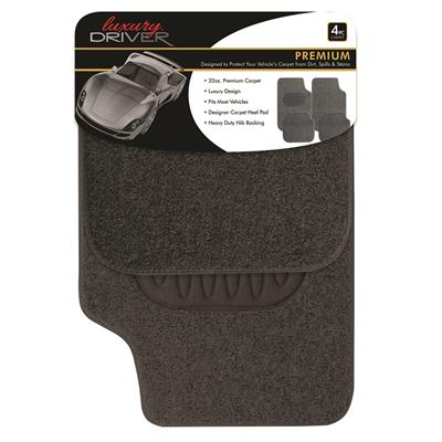 Premium 32 Ounce Carpet Mat Car With Heel - Dark Grey