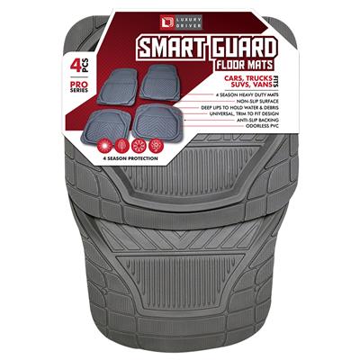 Smart Guard 4 Piece Floor Mats- Gray