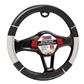 Luxury Driver Steering Wheel Cover - Silver Grip Grey