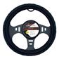 Luxury Driver Steering Wheel Cover - Quilted Velour Black
