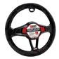 Luxury Driver Steering Wheel Cover - Quilted Velour Black