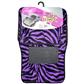 Fashion 4 Piece Carpet Car Mat - Black and Purple Zebra